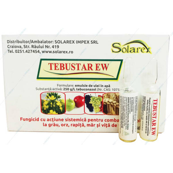 Tebustar EW 5 ml, fungicid sistemic, Nufarm, grau, orz (fainare, septorioza, ruginam patarea bruna), pomi fructiferi (fainare, monilioza), tomate (alternarioza), vita de vie (fainare)