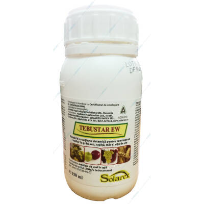 Tebustar EW 150 ml, fungicid sistemic, Nufarm, grau, orz (fainare, septorioza, ruginam patarea bruna), pomi fructiferi (fainare, monilioza), tomate (alternarioza), vita de vie (fainare)