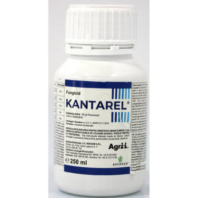 Kantarel 250 ml fungicid sistemic, fainare, Ascenza (cais, cucurbitacee, nectarin, piersic, pomi fructiferi semintoase, tomate sera, vita de vie)
