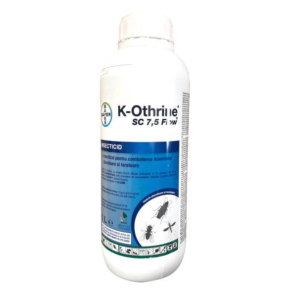 K-Othrine SC 7,5 Flow 100 ml insecticid contact/ ingestie, Bayer (muste, tantari, gandaci de bucatarie, plosnite, furnici, purici, cariul alimentelor, gandacul fainii, gandacul de tutun)