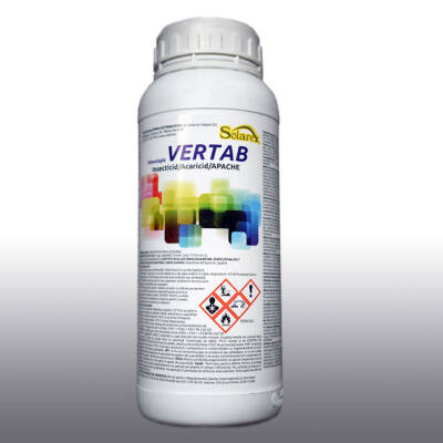 Vertab 100 ml, insecticid acaricid de contact si ingestie, Afrasa (vita de vie, mar, par, piersic, tomate, vinete, salata, pepeni, dovleac, dovlecei, castraveti, capsuni)