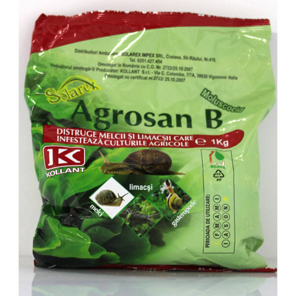 Agrosan B 1 kg moluscocid (melci, limacsi, gastropode)