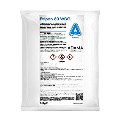 Folpan 80WDG 5 kg fungicid contact Adama (vita de vie, mar, prun, ceapa, cartofi, hamei, tomate rasad)